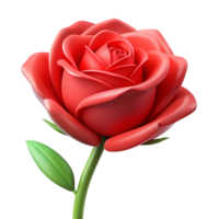picturesque vintage A single, red rose, fully bloomed, NO BACKGROUND with Transparent Background. authentic png