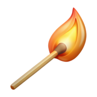 gorgeous playful victorian A single, burning matchstick, with flame and smoke, NO BACKGROUND with Transparent Background. crisp png