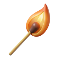 iconic victorian A single, burning matchstick, with flame and smoke, NO BACKGROUND with Transparent Background. premium png