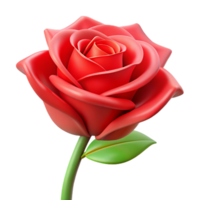 radiant signature A single, red rose, fully bloomed, NO BACKGROUND with Transparent Background. png