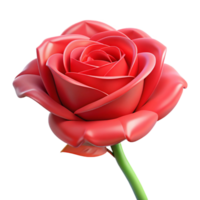 standout surreal A single, red rose, fully bloomed, NO BACKGROUND with Transparent Background. professional png