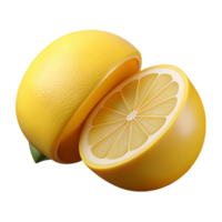 pristine bohemian A single, ripe lemon, cut in half, NO BACKGROUND with Transparent Background. impeccable png