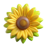 exquisite dynamic industrial A single, yellow sunflower, facing forward, NO BACKGROUND with Transparent Background. artisan png