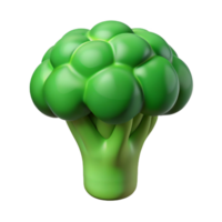dramatic inspired A single, green broccoli floret, detailed, NO BACKGROUND with Transparent Background. png