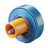 playful mesmerizing A roll of fiber optic cable. NO BACKGROUND with Transparent Background. ultra HD png