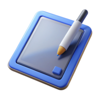 impressive dynamic bohemian A tablet computer, stylus included. NO BACKGROUND with Transparent Background. flawless png