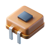 breathtaking iconic A single transistor, close-up. NO BACKGROUND with Transparent Background. png