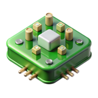 standout geometric A circuit board, green with components. NO BACKGROUND with Transparent Background. fine detail png