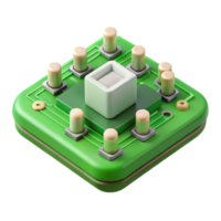 joyful sumptuous A circuit board, green with components. NO BACKGROUND with Transparent Background. high resolution png