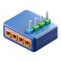 serene futuristic A network switch, Ethernet ports. NO BACKGROUND with Transparent Background. luxury png