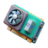 passionate picturesque A graphics card, computer component. NO BACKGROUND with Transparent Background. studio quality png
