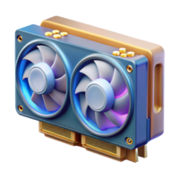 distinguished geometric A graphics card, computer component. NO BACKGROUND with Transparent Background. flawless png