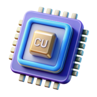 beautiful exceptional A CPU, central processing unit. NO BACKGROUND with Transparent Background. png