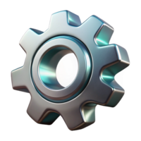 enchanting industrial A single, stylized gear made of metallic cogs. NO BACKGROUND with Transparent Background. sharp png