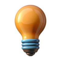 impressive unparalleled A single, stylized lightbulb with glowing filament. NO BACKGROUND with Transparent Background. png