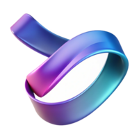 beautiful quintessential A flowing, abstract ribbon with a gradient color scheme. NO BACKGROUND with Transparent Background. png