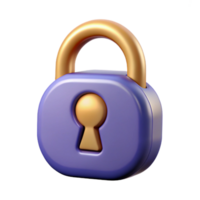 intense pristine A single, stylized lock with intricate keyhole design. NO BACKGROUND with Transparent Background. crisp png