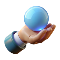 captivating notable A single, stylized hand holding a glowing orb. NO BACKGROUND with Transparent Background. png