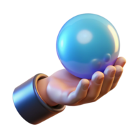 fascinating energetic vintage A single, stylized hand holding a glowing orb. NO BACKGROUND with Transparent Background. premium png