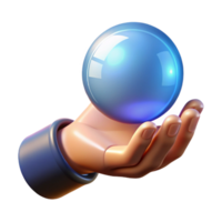 splendid iconic A single, stylized hand holding a glowing orb. NO BACKGROUND with Transparent Background. png