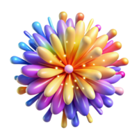 passionerad hypnotisk en dynamisk, exploderande fyrverkeri av färgrik partiklar. Nej bakgrund med transparent bakgrund. Galleri standard png