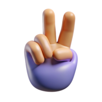 dreamy fascinating A single, stylized hand making a peace sign. NO BACKGROUND with Transparent Background. crisp png