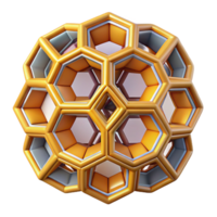 fascinating modern A complex, geometric pattern resembling a honeycomb. NO BACKGROUND with Transparent Background. professional png