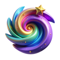 magnificent unparalleled A dynamic, swirling galaxy of colorful stars. NO BACKGROUND with Transparent Background. png