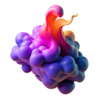 sumptuous exemplary A flowing, abstract smoke plume in vibrant colors. NO BACKGROUND with Transparent Background. png
