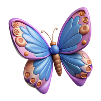 Signature victorien une seul, stylisé papillon avec complexe aile motifs. non Contexte avec transparent Contexte. tranchant png