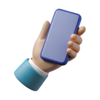 splendid notable A single, stylized hand holding a smartphone. NO BACKGROUND with Transparent Background. png