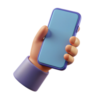 radiant tranquil futuristic A single, stylized hand holding a smartphone. NO BACKGROUND with Transparent Background. professional png