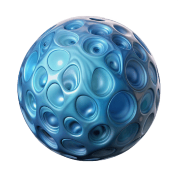 audacieux frappant une flottant, translucide sphère avec une fractale modèle. non Contexte avec transparent Contexte. habilement coup png