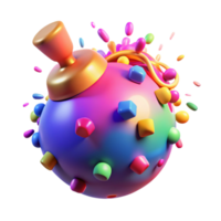 unparalleled futuristic A dynamic, exploding bomb of colorful particles. NO BACKGROUND with Transparent Background. exclusive png