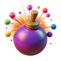 glorious acclaimed A dynamic, exploding bomb of colorful particles. NO BACKGROUND with Transparent Background. png