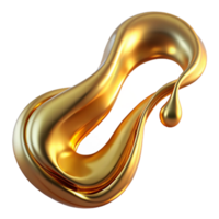 notable retro A flowing, abstract liquid stream in metallic gold. NO BACKGROUND with Transparent Background. perfect clarity png