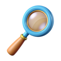 alluring dramatic industrial A single, stylized magnifying glass with intricate handle. NO BACKGROUND with Transparent Background. museum quality png