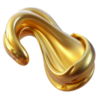 picturesque romantic industrial A flowing, abstract liquid stream in metallic gold. NO BACKGROUND with Transparent Background. crisp png