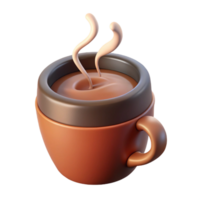 splendid tropical A single, stylized coffee cup with steam rising. NO BACKGROUND with Transparent Background. precision png