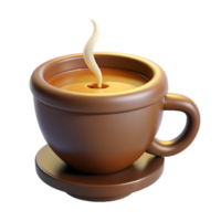 bold magnificent A single, stylized coffee cup with steam rising. NO BACKGROUND with Transparent Background. fine detail png
