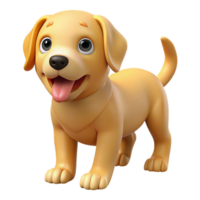 intense dazzling A playful golden retriever puppy, NO BACKGROUND with Transparent Background. high quality png