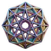 distinctive retro A complex, geometric pattern resembling a stained glass window. NO BACKGROUND with Transparent Background. high quality png