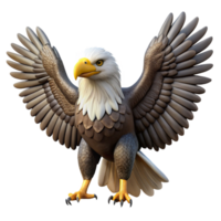 alluring coastal A majestic bald eagle with spread wings, NO BACKGROUND with Transparent Background. artisan png