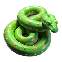 enchanting ethereal minimalist A slithering green tree python, NO BACKGROUND with Transparent Background. studio quality png