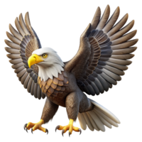 extraordinary harmonious victorian A majestic bald eagle with spread wings, NO BACKGROUND with Transparent Background. genuine png