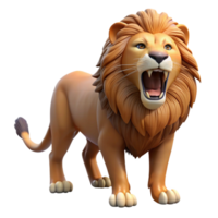dramatic modern A roaring African lion, NO BACKGROUND with Transparent Background. sharp png