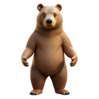 immaculate geometric A grizzly bear standing on hind legs, NO BACKGROUND with Transparent Background. precision png