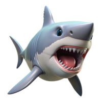 dramatic remarkable A great white shark with open jaws, NO BACKGROUND with Transparent Background. png