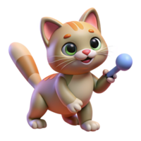 picturesque gothic A playful kitten batting at a toy, NO BACKGROUND with Transparent Background. fine detail png