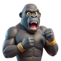gorgeous playful rustic A gorilla beating its chest, NO BACKGROUND with Transparent Background. impeccable png